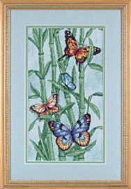 Butterflies And Bamboo Cross Stitch Kit