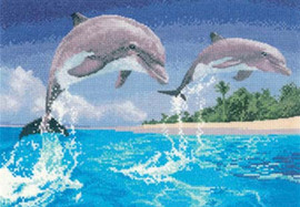 Dolphins Cross Stitch Kit By Heritage