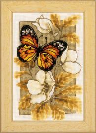 Brown Butterfly Portrait Cross Stitch Kit