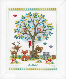 In The Woods Birth Sampler Cross Stitch Kit By Vervaco