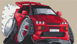 Ford Rs Cosworth Caricature Cross Stitch Kit By Stitchtastic