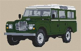 Landrover 1986 Lwb Defender Cross Stitch Kit By Stitchtastic