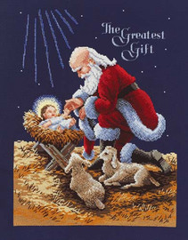 Kneeling Santa Cross Stitch Kit By Janlynn