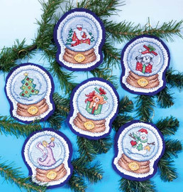 Snow Globes Ornaments Cross Stitch Kit By Design Works