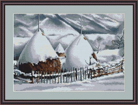 Snow Covered Stacks Cross Stitch Kit By Luca S