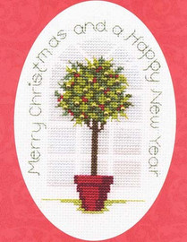 Holly Tree Card Cross Sttich Kit