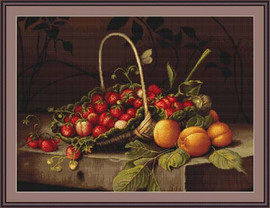 Strawberry & Pear Basket Cross Stitch Kit By Luca S