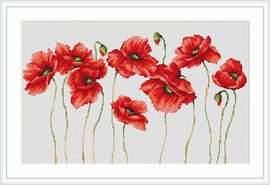 Eleven Poppies Cross Stitch Kit By Luca S
