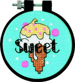 Sweet Ice Cream Learn A Craft Stamped Kids Cross Stitch Kit