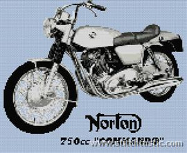 Norton Commando Motorcycle Cross Stitch Kit