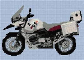 Bmw Gs 2006 Red & Silver Motorcycle Cross Stitch Chart