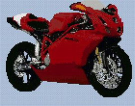 Ducati  749 Motorcycle Cross Stitch Chart