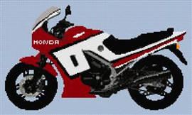 Honda Vfs00F2 Motorcycle Cross Stitch Chart