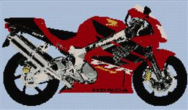Honda Vtr 1000Sp Motorcycle Cross Stitch Chart
