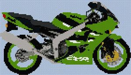 Kawasaki Zx600 R J2 Motorcycle Cross Stitch Chart