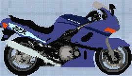 Kawasaki Zzr 600 Motorcycle Cross Stitch Chart