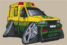 Vauxhall Aa Breakdown Van Cross Stitch Chart