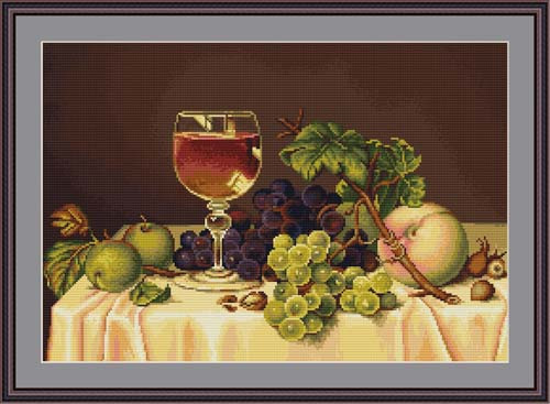 Still Life With Wine Glass Petit Cross Stitch Kit By Luca S