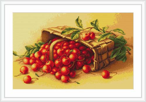 Basket Of Cherries Petit Cross Stitch Kit By Luca S