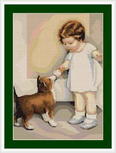 Girl With Dog Petit Cross Stitch Kit By Luca S