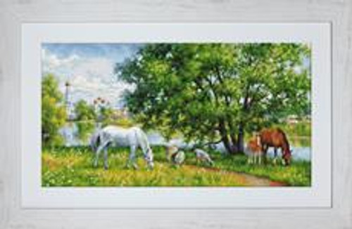 Pastoral Scene Petit Point Petit Cross Stitch Kit by Luca-S