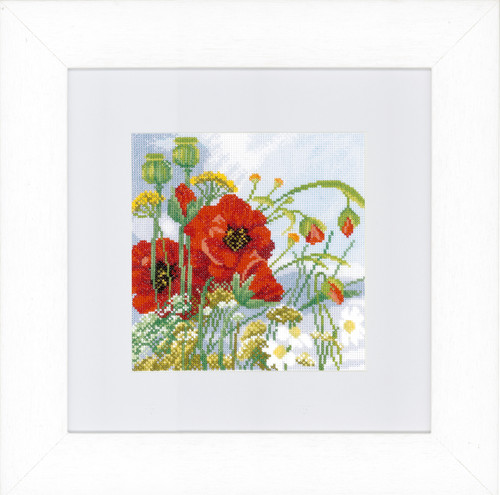 Poppies cross stitch Kit by Lanarte