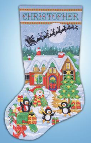 Penguin Party Stocking Cross Stitch Kit by Design Works