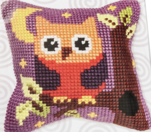 Small Owl Chunky Cross Stitch Cushion Kit by Orchidea