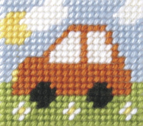 My First Embroidery Mini Needlepoint Kit mini Car By Orchidea