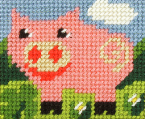 My First Embroidery Needlepoint Kit Pig By Orchidea