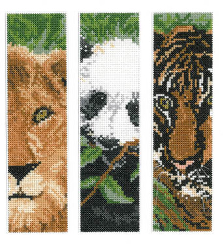 Wild Animals Bookmarks - Cross Stitch Charts by Linda Bird