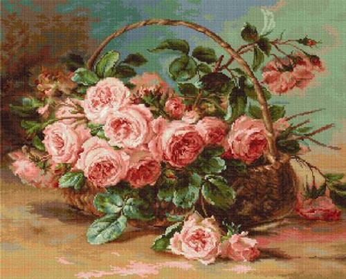 Basket of Roses Petit Point Kit by Luca-S