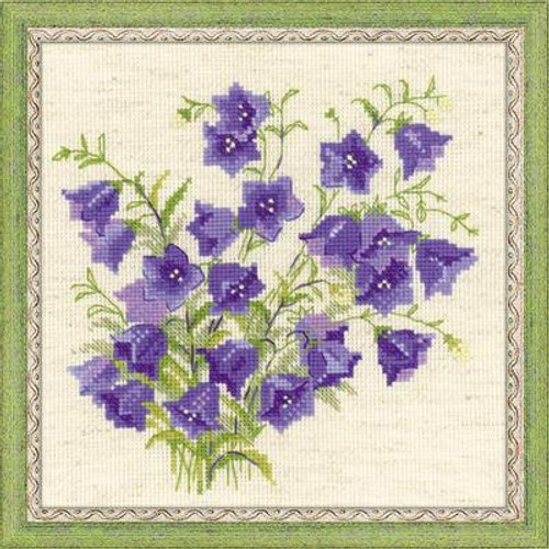 Bellflowers Cross Stitch Kit by Riolis 14 Count