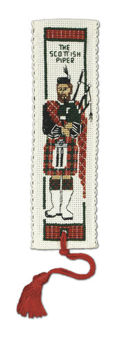 Scottish Piper Bookmark Cross Stitch Kit by Textile Heritage