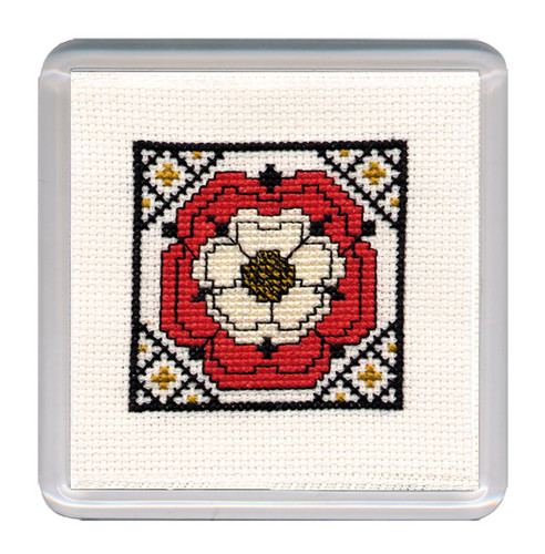 Tudor Rose Coaster Cross Stitch Kit by Textile Heritage