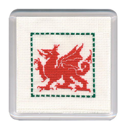Welsh Dragon Coaster Cross Stitch Kit by Textile Heritage