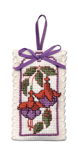 Fuchsias Sachet Cross Stitch Kit by Textile Heritage