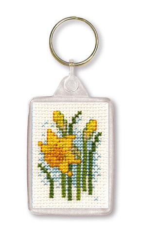 Daffodil Keyring Cross Stitch Kit by Textile Heritage