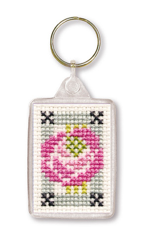 Mackintosh Rose Keyring Cross Stitch Kit by Textile Heritage