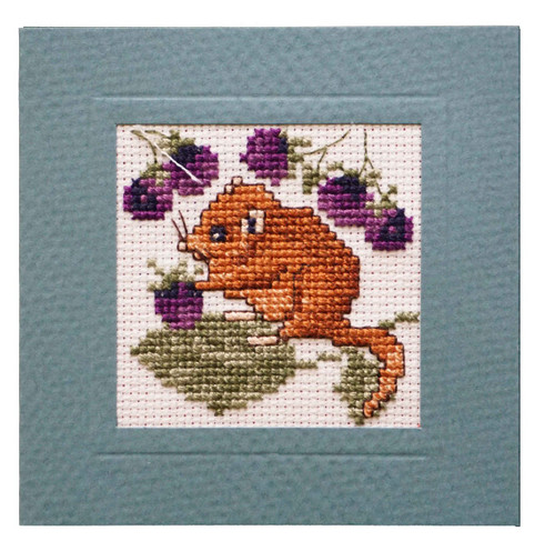 Dormouse Miniature Card Cross Stitch Kit by Textile Heritage