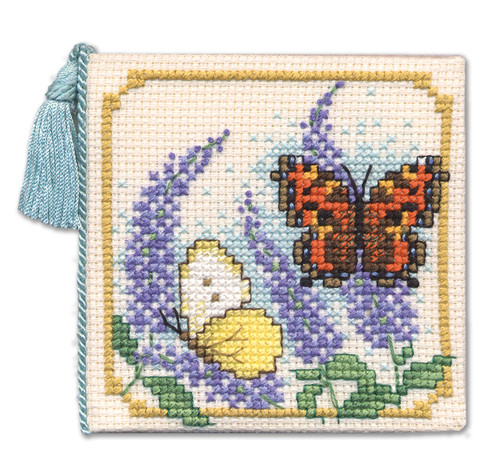 Butterflies & Buddleia Needle Case Cross Stitch Kit by Textile Heritage