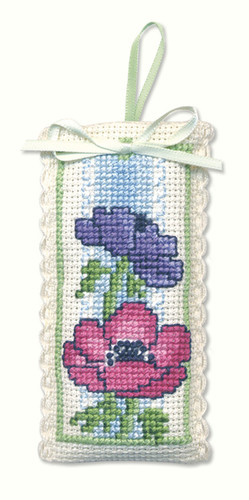 Anemones Sachet Cross Stitch Kit by Textile Heritage