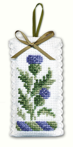 Victorian Thistles Sachet Cross Stitch Kit by Textile Heritage