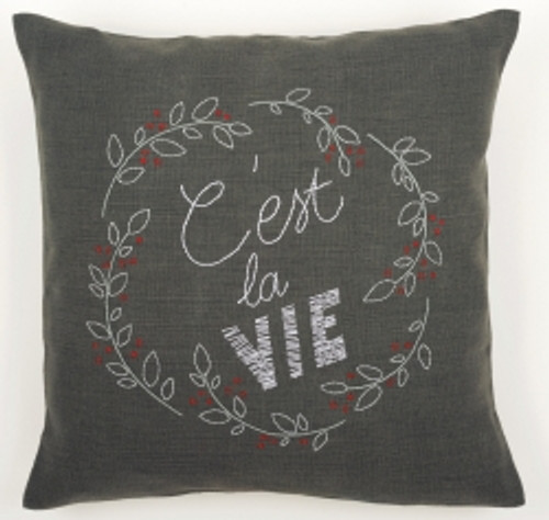 C'est La Vie Embroidery Cushion Kit By Vervaco