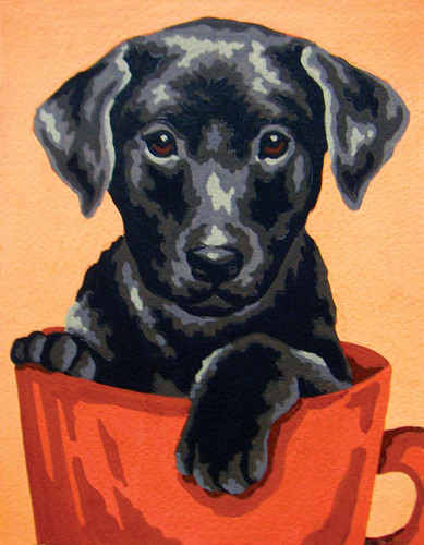 Puppy in a Cup Canvas only By Grafitec