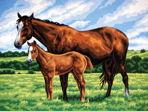 Mare and Foal Canvas only By Grafitec