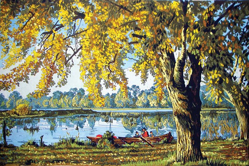 Autumn by the Lake Canvas only By Grafitec
