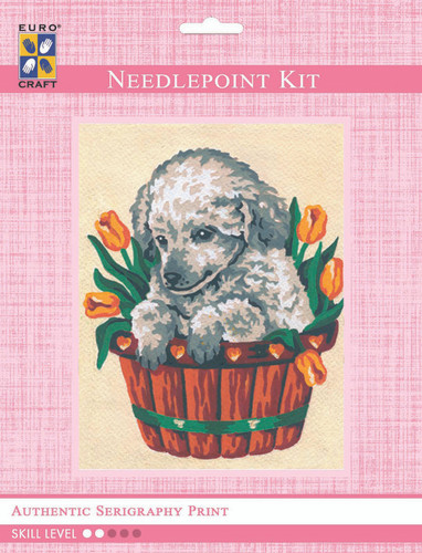 Puppy in Tulips  Tapestry Kit By Grafitec
