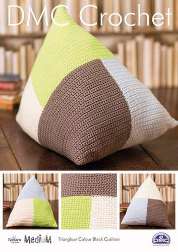 Triangular Colour Block Cushion  Crochet Pattern by DMC