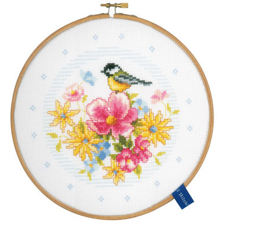 Bird and Flowers Cross Stitch Kit By Vervaco